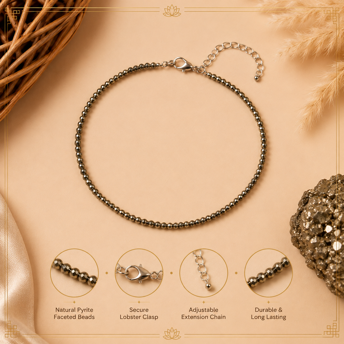 Pyrite Energy Anklet