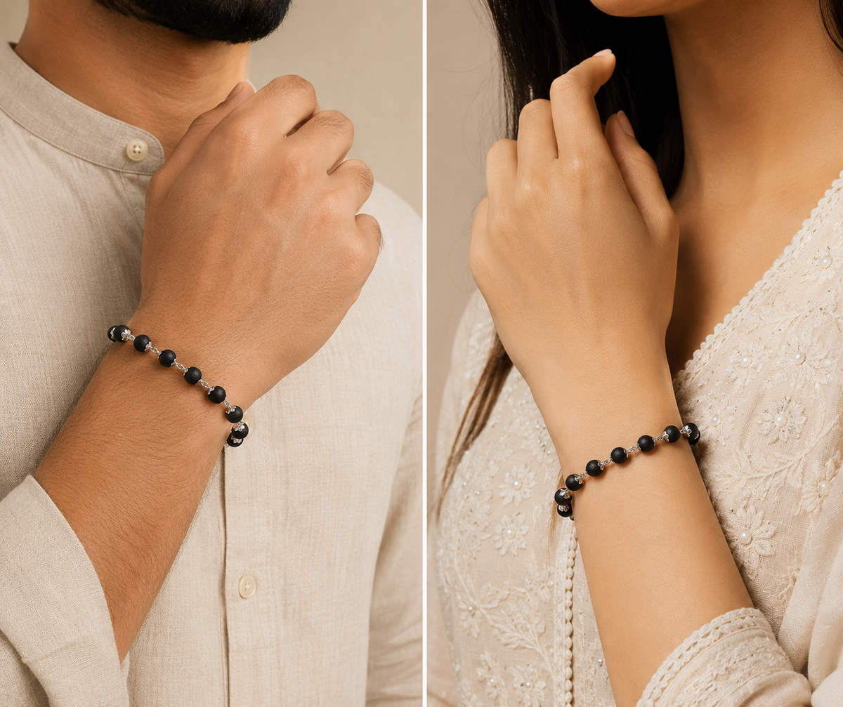 Silver Plated Karungali Bracelet