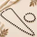 Silver Plated Karungali Mala + Bracelet Combo